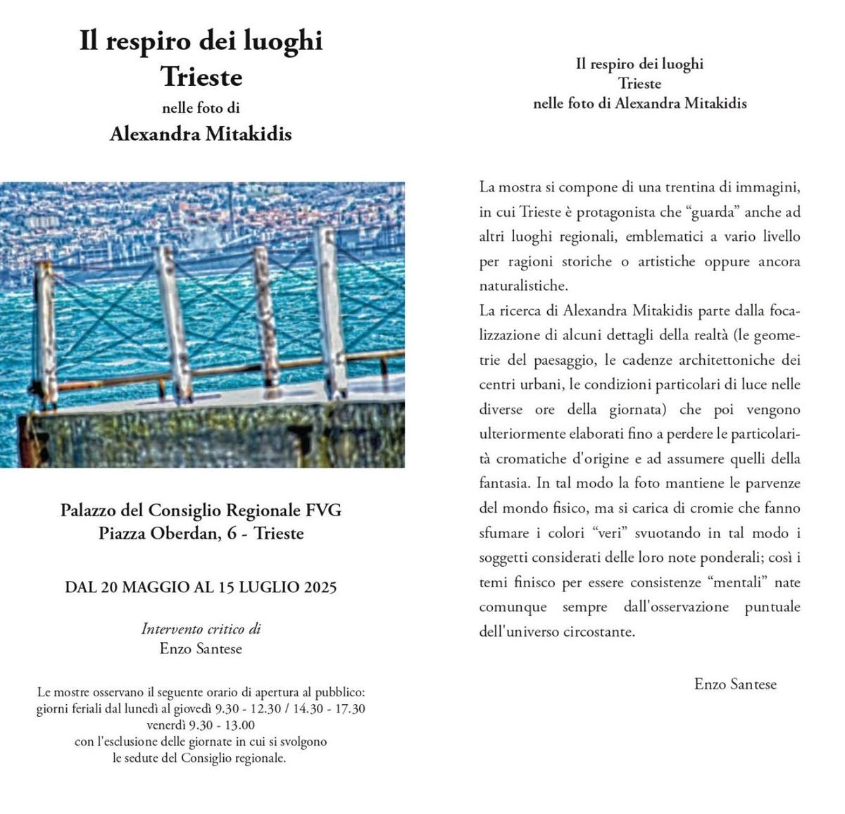 Il Respiro dei luoghi di Trieste di Alexandra Mitakidis